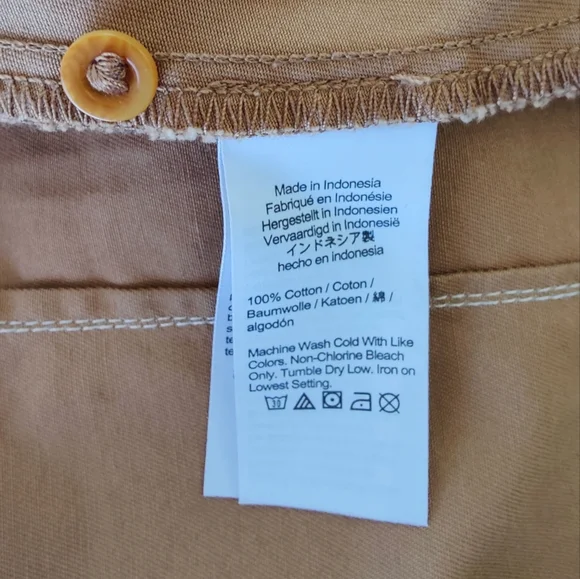 Darted Button Up Shirt In Regenerative Chino. Timber - Picture 6 of 12